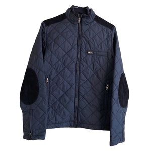 French Connection navy elbow patch quilted jacket